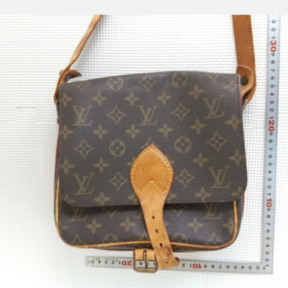 Louis Vuitton Cartouchiere MM Monogram Crossbody Brown Gold Zip Bag - Picture 4 of 16